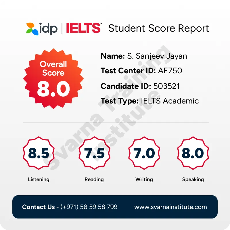 IELTS Score 8.0